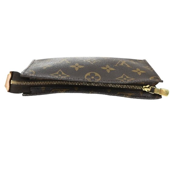 LOUIS VUITTON Logo BUCKET PM Pouch Bag Monogram Leather Brown France - Picture 6 of 15